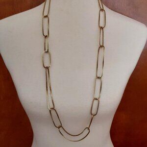 Avon, gold-tone box chain link necklace with a touch of boho charm #bohostyle